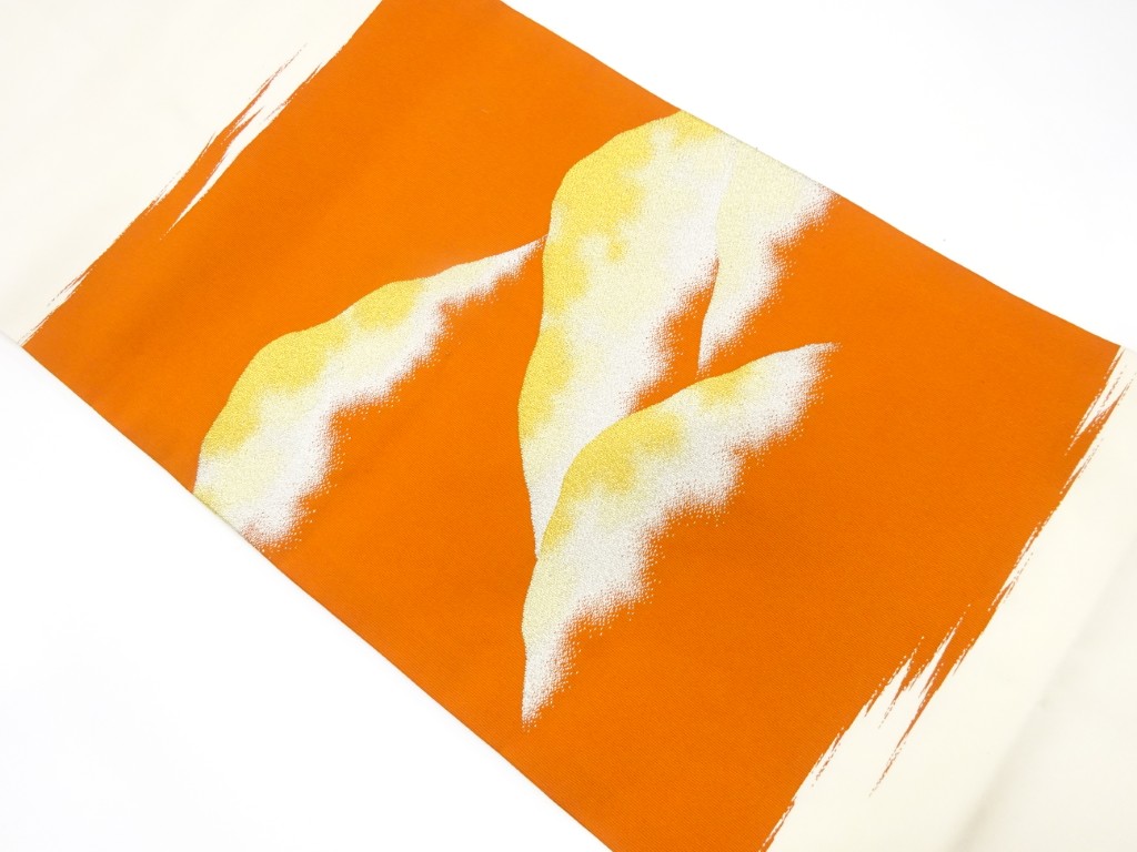 JAPANESE KIMONO / ANTIQUE NAGOYA OBI / SILK / WOVEN MOUNTAINS